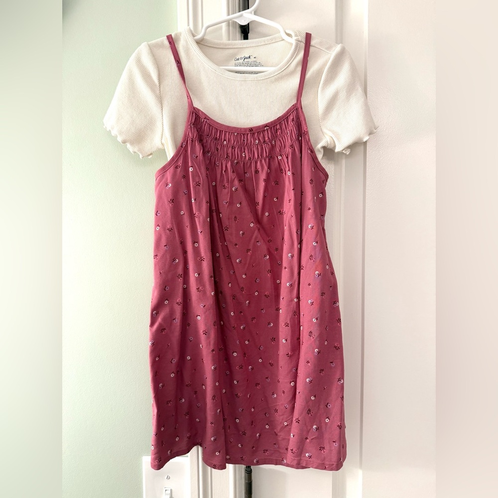Cat & Jack Pink Dress with White Tee